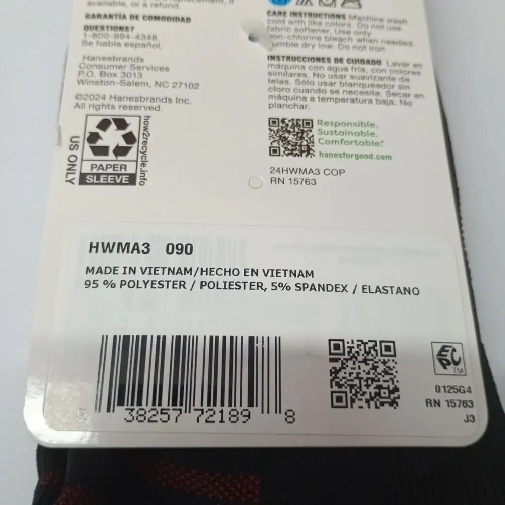 Hanes Moves Ankle Socks 6 Pairs Women's Size 5-9‎ Black Seamless Stretch
